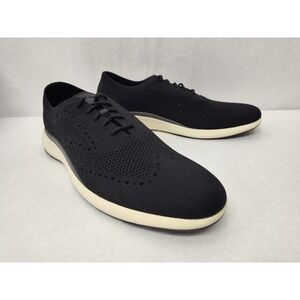 Cole Haan Men's Grand Troy Knit Oxford Golf Shoes C35726 Black Ivory‎ Sz 11.5
